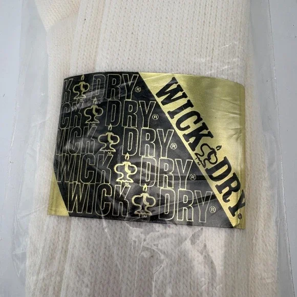 Vintage Wick Dry Crew Socks Orlon Men's 10-13 White Made In USA NOS - 1 Pair - Picture 2 of 6